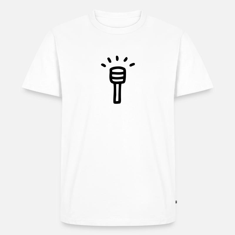 Mikrofon - Micro - Männer Premium Bio T-Shirt - Weiß