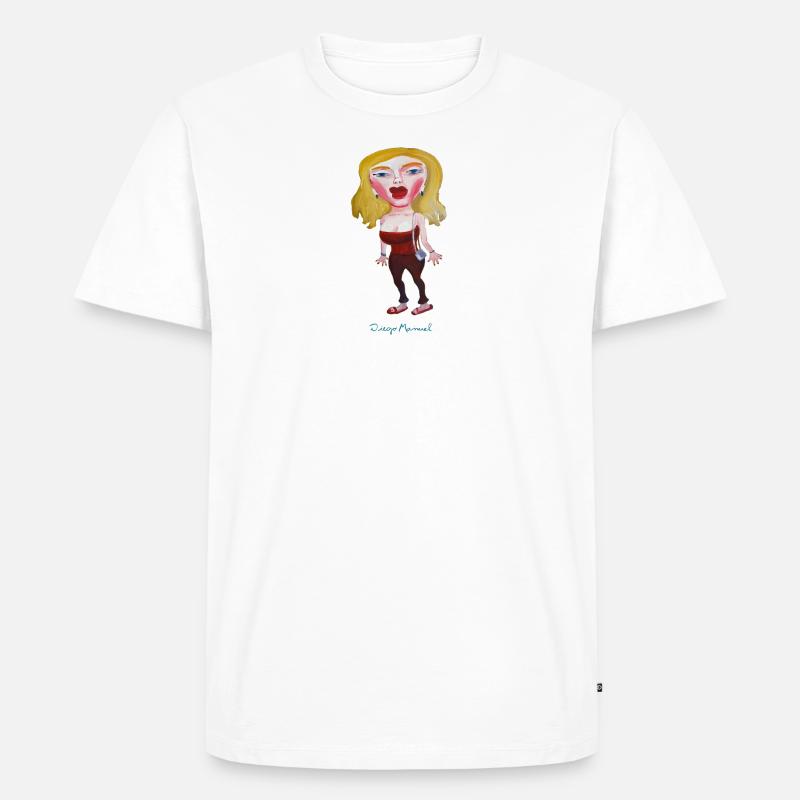 Blondes Mädchen - Männer Premium Bio T-Shirt - Weiß