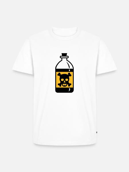 skull on poison vial - Men's Premium Organic T-Shirt - white
