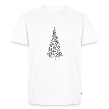 Christmas tree continuous line Art Line - Men's Premium Organic T-Shirt - white - Front - Nico (187cm)