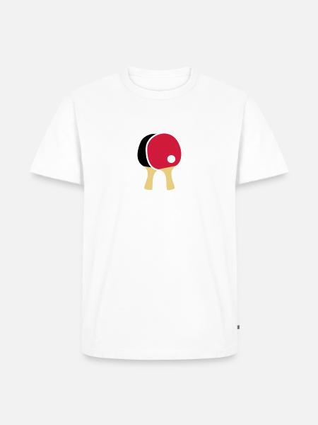 Tischtennisschläger - Männer Premium Bio T-Shirt - Weiß