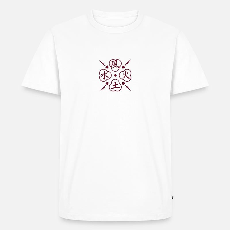 Vier Elemente / 4 elements (1c) - Männer Premium Bio T-Shirt - Weiß