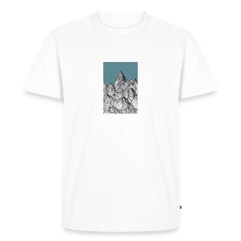 Montagnes comme une esquisse en bleu - T-shirt Premium bio Homme - blanc - Devant - Nico (187cm)