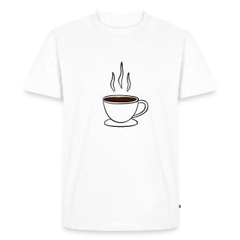 Coffee - T-shirt Premium bio Homme - blanc - Devant - Nico (187cm)