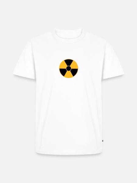 Radio Active Logo X2 UK - Men's Premium Organic T-Shirt - white