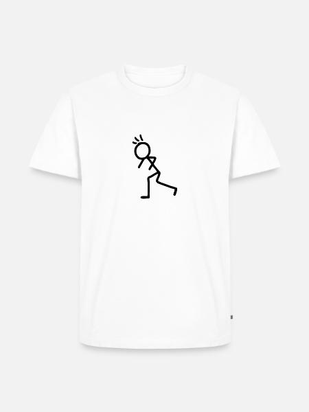 Stick figure - run - Men's Premium Organic T-Shirt - white