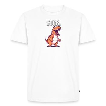 Chemise T-rex rugissante - T-shirt Premium bio Homme - blanc - Devant - Nico (187cm)