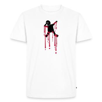 gouttes de sang tamponnant graffiti silhouette y danser - T-shirt Premium bio Homme - blanc - Devant - Nico (187cm)