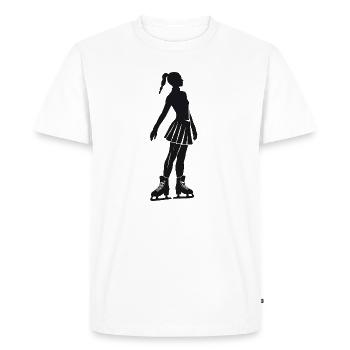Patineur artistique sur glace - Logo Cool Silhouette - T-shirt Premium bio Homme - blanc - Devant - Nico (187cm)