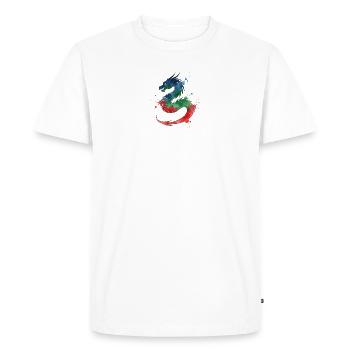 Dragon d’eau arc-en-ciel Dragon coloré à l’aquarelle - T-shirt Premium bio Homme - blanc - Devant - Nico (187cm)