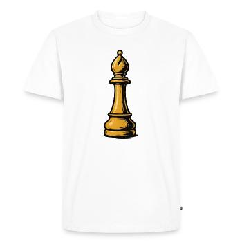 Icône d’échecs de l’évêque d’or - T-shirt Premium bio Homme - blanc - Devant - Nico (187cm)