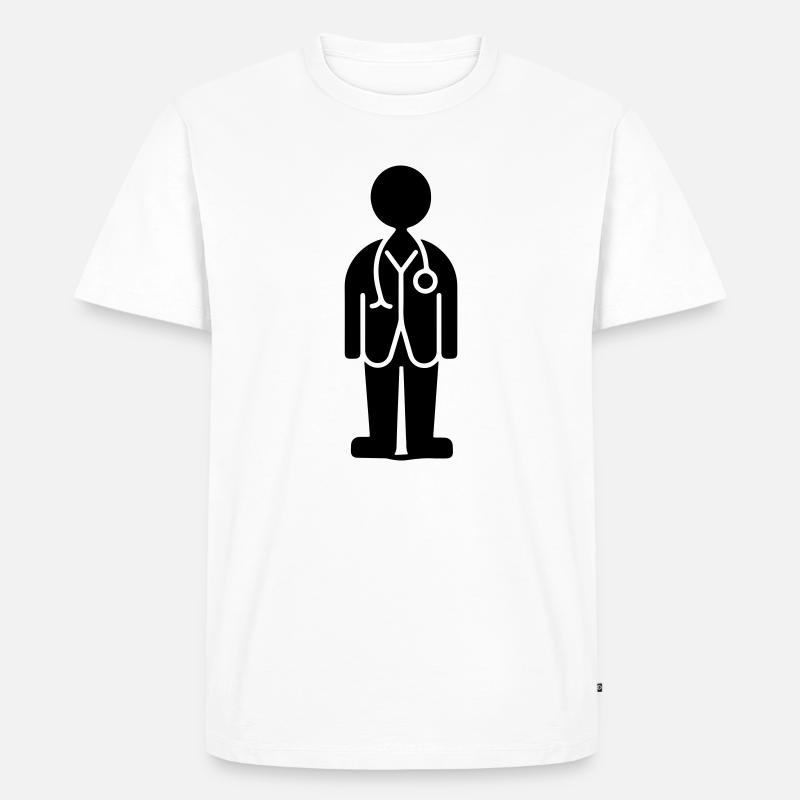 Doktor Symbol - Männer Premium Bio T-Shirt - Weiß