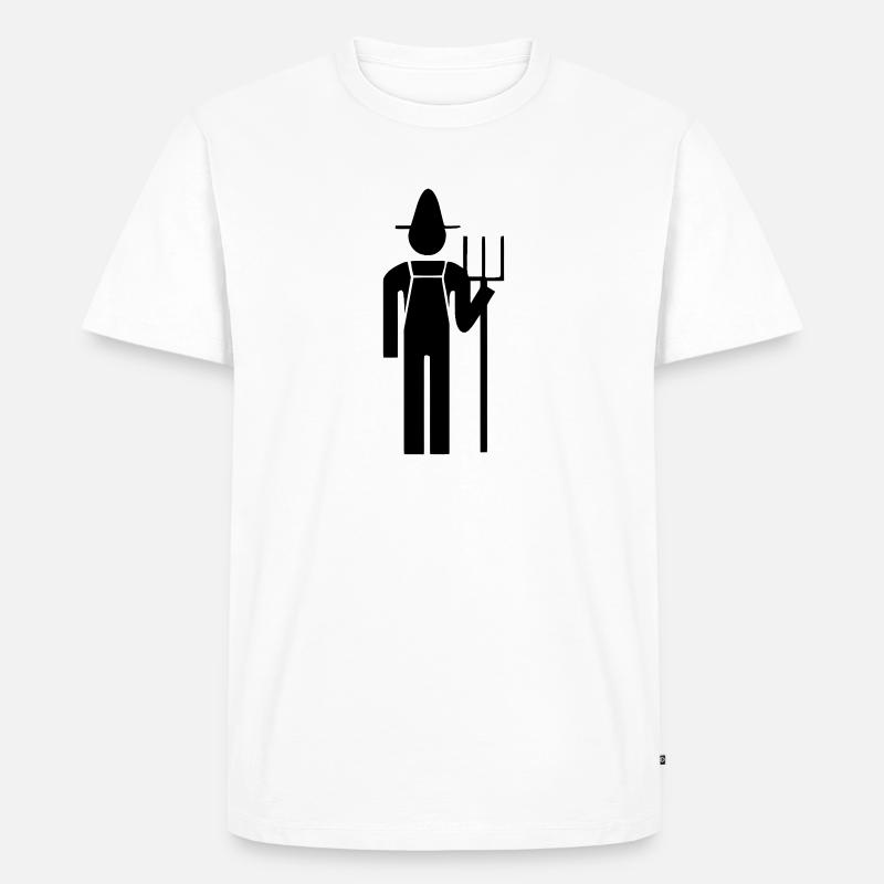 Paysan (vectoriel) - Männer Premium Bio T-Shirt - Weiß