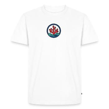 Corail rouge dans l’océan | Marine Conservation Logo - T-shirt Premium bio Homme - blanc - Devant - Nico (187cm)