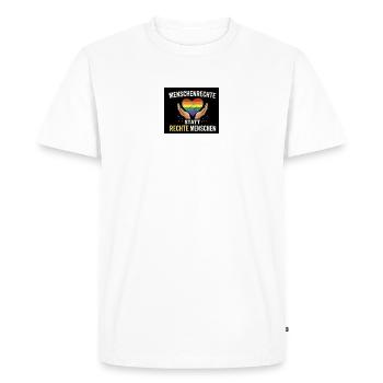 Les droits de l’homme plutôt que les gens de droite - T-shirt Premium bio Homme - blanc - Devant - Nico (187cm)