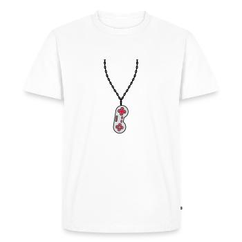 Necklace Jewelry Old Controller - Men's Premium Organic T-Shirt - white - Front - Nico (187cm)