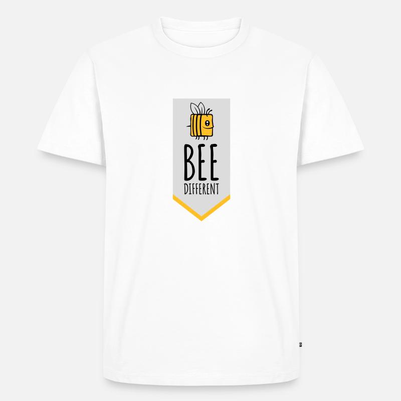 bee different Spruch Zitat - Männer Premium Bio T-Shirt - Weiß