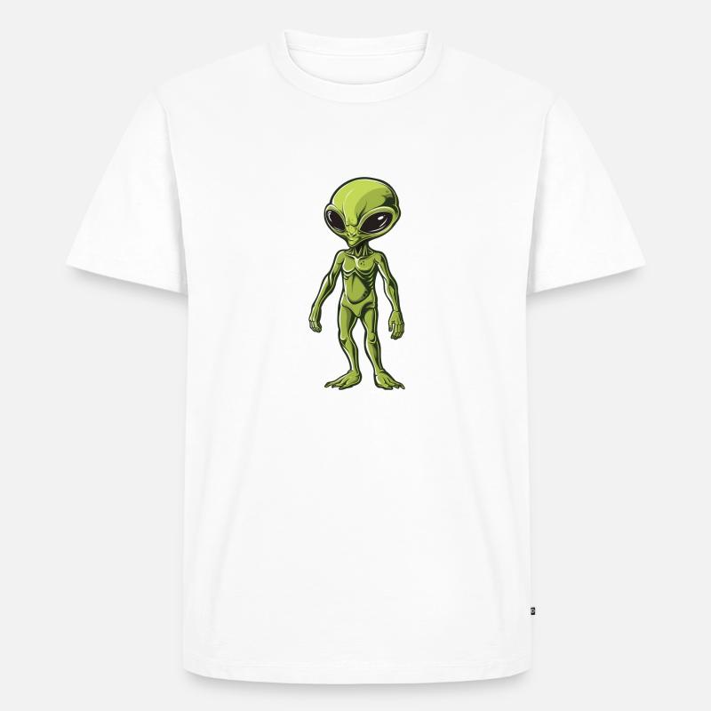 Kleiner Alien - Männer Premium Bio T-Shirt - Weiß