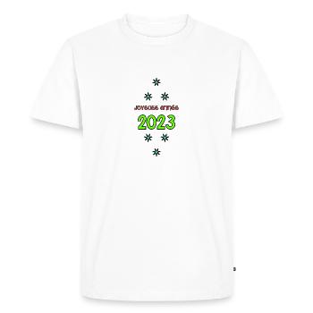 HAPPY NEW YEAR. NEW YEAR'S EVE. NEW YEAR - Men's Premium Organic T-Shirt - white - Front - Nico (187cm)