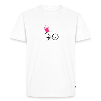 Bluetenornament / ornement floral (2c) - T-shirt Premium bio Homme - blanc - Devant - Nico (187cm)