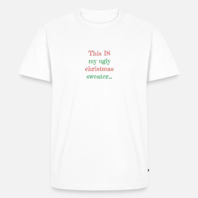 Hässlicher Weihnachtspullover - Männer Premium Bio T-Shirt - Weiß