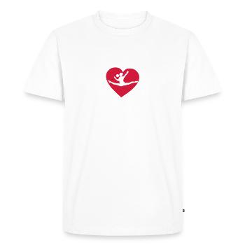 grs love heart heart gymnastique10 - Men's Premium Organic T-Shirt - white - Front - Nico (187cm)