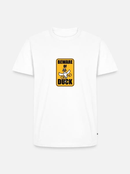 Beware Of Duck - Men's Premium Organic T-Shirt - white