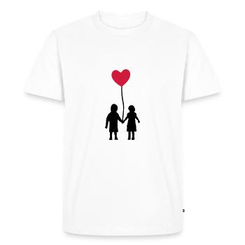 Kids and heart balloon - T-shirt Premium bio Homme - blanc - Devant - Nico (187cm)