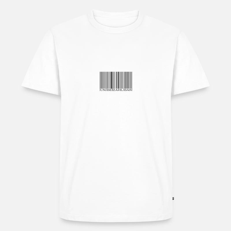 Strichcode Barcode - Männer Premium Bio T-Shirt - Weiß
