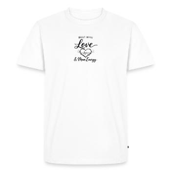 Built with Love & Mom Energy – Modern Minimal  - T-shirt Premium bio Homme - blanc - Devant - Nico (187cm)