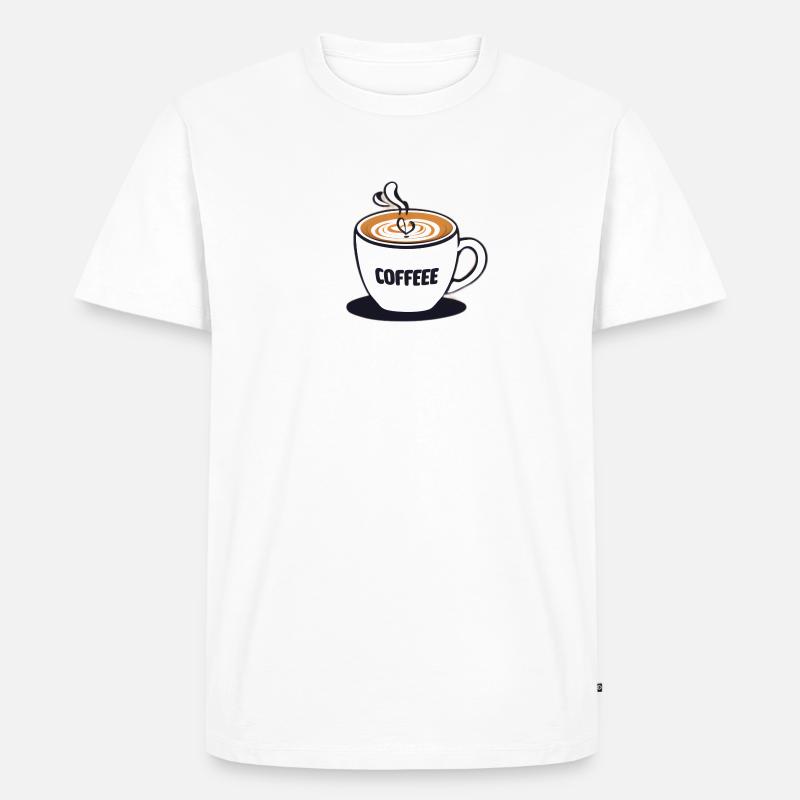 Coffee - Männer Premium Bio T-Shirt - Weiß