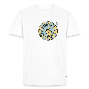 mami rocks (cercle, 3c) - T-shirt Premium bio Homme - blanc - Devant - Nico (187cm)