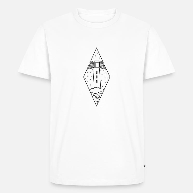 Leuchtturm - Männer Premium Bio T-Shirt - Weiß