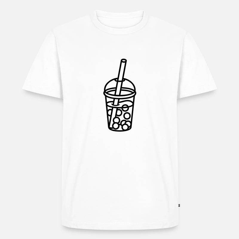 Comic Bubble Tea Design - Männer Premium Bio T-Shirt - Weiß