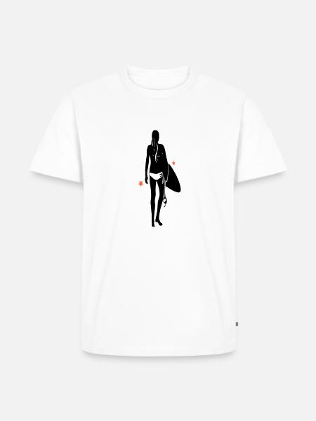 Surferin - Männer Premium Bio T-Shirt - Weiß
