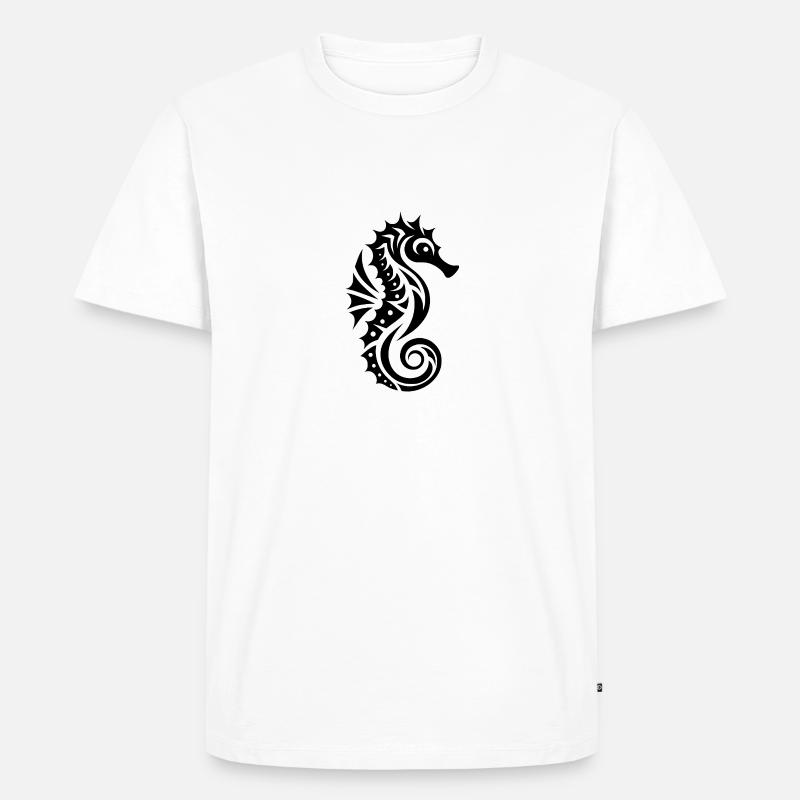 Schwimmtraining Wasser Seepferdchen - Männer Premium Bio T-Shirt - Weiß