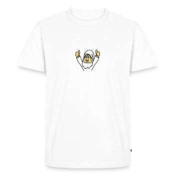 Nain pouce en l'air heureux - T-shirt Premium bio Homme - blanc - Devant - Nico (187cm)