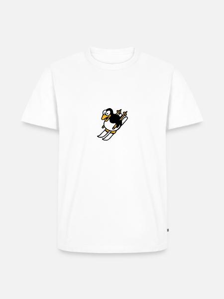 pinguin_ski_022011_i_3c - Männer Premium Bio T-Shirt - Weiß