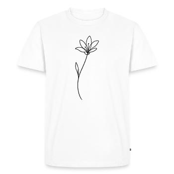 Gamme botanique Fleur Minimale - T-shirt Premium bio Homme - blanc - Devant - Nico (187cm)