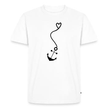 Ancrer avec cœur - T-shirt Premium bio Homme - blanc - Devant - Nico (187cm)