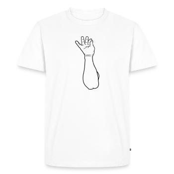 Les doigts dispersent le sel - T-shirt Premium bio Homme - blanc - Devant - Nico (187cm)