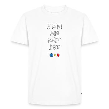 I am an artist - i am art - T-shirt Premium bio Homme - blanc - Devant - Nico (187cm)