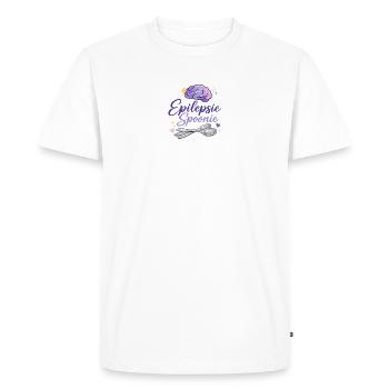 Cuillère pour l’épilepsie : conception de cerveau et de cuillère - T-shirt Premium bio Homme - blanc - Devant - Nico (187cm)