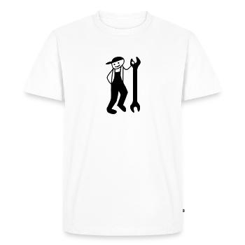 Craftsmen with wrench - Men's Premium Organic T-Shirt - white - Front - Nico (187cm)