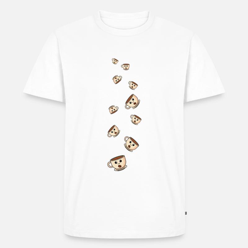 Kaffee Comic - Männer Premium Bio T-Shirt - Weiß