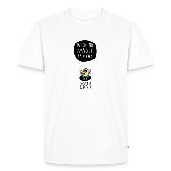 Zone de confort - motivation - T-shirt Premium bio Homme - blanc - Devant - Nico (187cm)