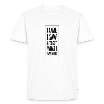 Je suis venu voir oublier - T-shirt Premium bio Homme - blanc - Devant - Nico (187cm)