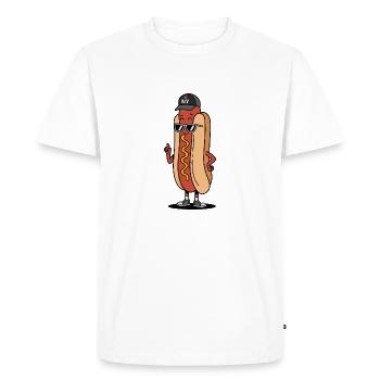 New York Hot Dog Attitude - Men's Premium Organic T-Shirt - white - Front - Nico (187cm)