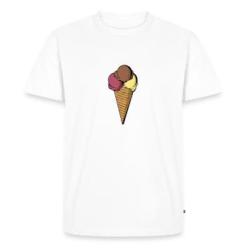 Cornet de crème glacée petit - T-shirt Premium bio Homme - blanc - Devant - Nico (187cm)