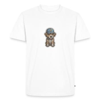 Un chien cool avec une casquette de baseball ! - T-shirt Premium bio Homme - blanc - Devant - Nico (187cm)